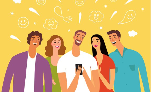 People laughing illustration